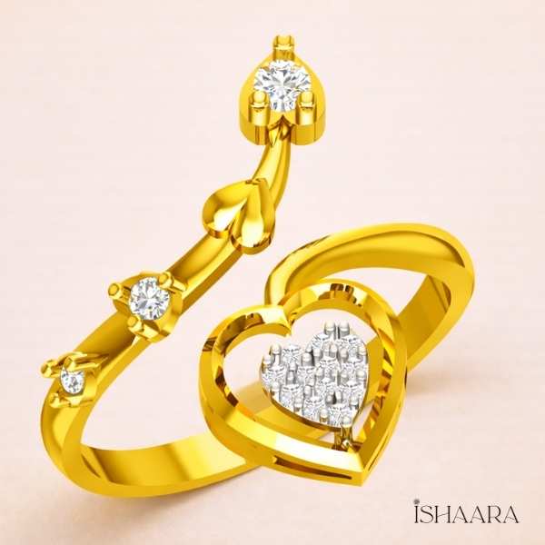  Open Heart Solitaire Diamond Ring