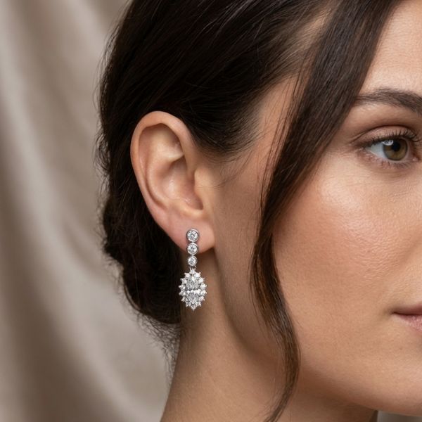 Crystal Cascade Sterling Earrings