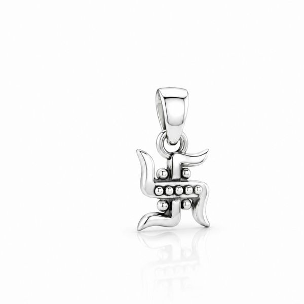 Eternal Harmony: Silver Swastik Pendant